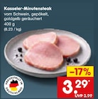 Kasseler-Minutensteak im Netto Marken-Discount Prospekt Kasseler-Minutensteak im aktuellen Netto Marken-Discount Prospekt für 3,29 €