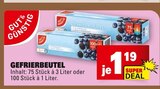 Gefrierbeutel 75 Stück à 3 Liter im Angebot bei E center in Darmstadt Gefrierbeutel 75 Stück à 3 Liter Angebote von Gut & Günstig bei E center Darmstadt für 1,19 €