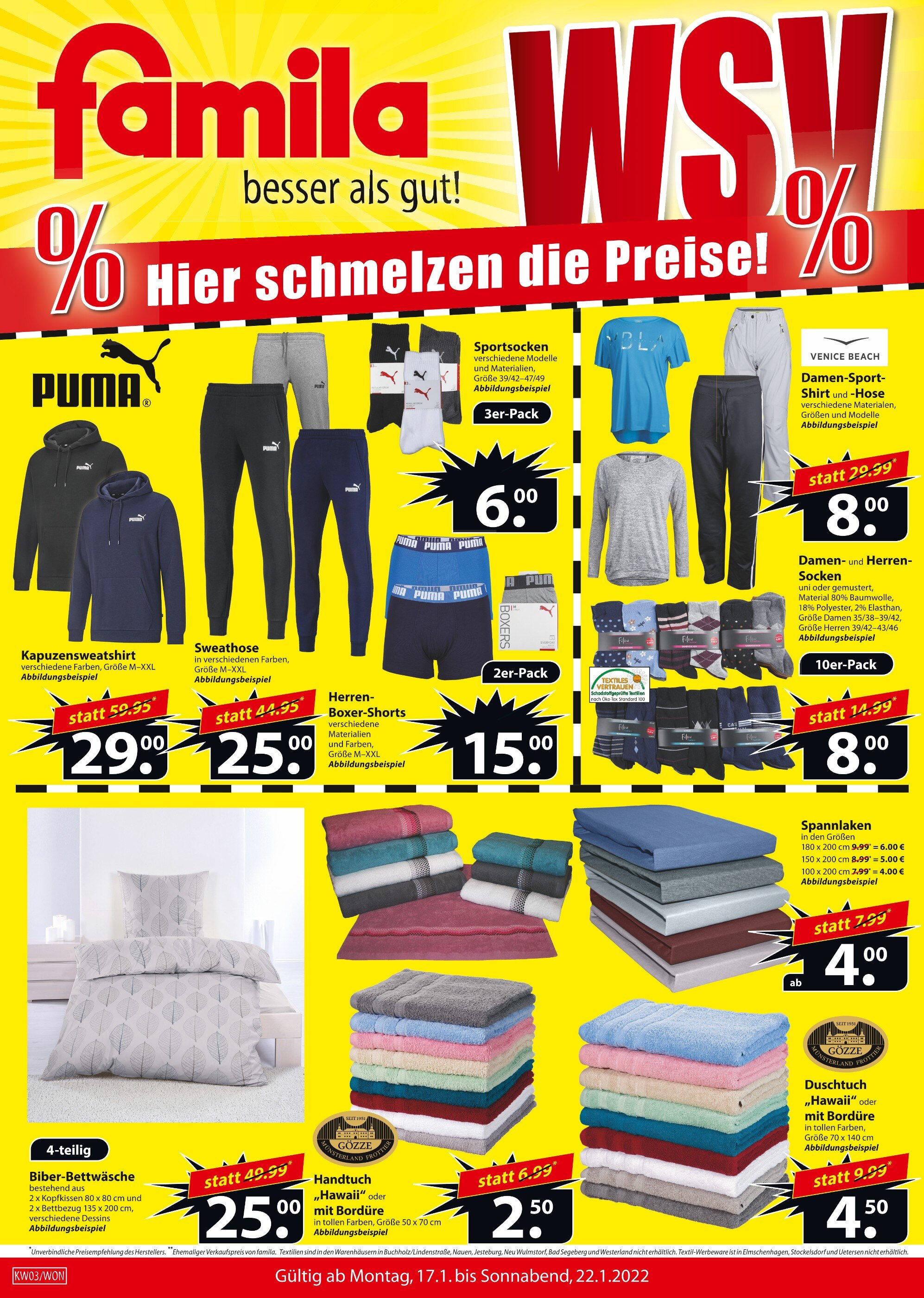 famila Nordost Prospekt für Steinhagen mit 6 Seiten famila Nordost Prospekt für Steinhagen: "besser als gut!", 6 Seiten, 17.01.2022 - 22.01.2022