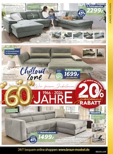 Couch im BRAUN Möbel-Center Prospekt "60 JAHRE BRAUN MÖBEL-CENTER" mit 18 Seiten (Reutlingen)