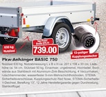 Pkw-Anhänger BASIC 750 bei RHG Baucentrum im Bernsbach Prospekt für 879,41 €