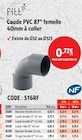 Promo Coude PVC 87° femelle 40mm à coller à 0,72 € dans le catalogue Screwfix à Trith-Saint-Léger
