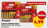 Batterien EVEREADY GOLD Angebote von Energizer bei Penny Fürth für 4,99 €