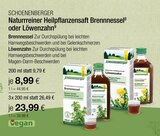 Naturreiner Heilpflanzensaft Brennnessel Angebote von Schoenenberger bei VITALIA Reformhaus Reutlingen für 8,99 €