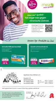 mea - meine apotheke Prospekt der KW 23 "Unsere Juni-Angebote" Aktueller mea - meine apotheke Prospekt "Unsere Juni-Angebote" Seite 1 von 4 Seiten