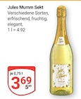 Jules Mumm Sekt im Angebot bei GLOBUS in Herne Jules Mumm Sekt Angebote bei GLOBUS Herne für 3,69 €