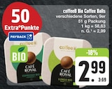 Bio Coffee Balls Angebote von coffeeB bei E center Dresden für 2,99 €