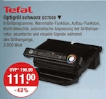 Optigrill schwarz GC7058 von Tefal für 111,00 € bei V-Markt im Angebot Optigrill schwarz GC7058 von Tefal im aktuellen V-Markt Prospekt