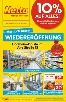 Netto Marken-Discount Prospekt Wiedereröffnung - 10% auf ALLES mit 4 Seiten