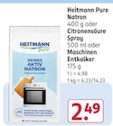 Natron oder Citronensäure Spray oder Maschinen Entkalker im Angebot bei Rossmann in Filderstadt Natron oder Citronensäure Spray oder Maschinen Entkalker Angebote von Heitmann Pure bei Rossmann Filderstadt für 2,49 €