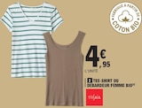 Tee-shirt ou débardeur femme bio - Tissaia à 4,95 € dans le catalogue E.Leclerc