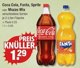 Coca Cola, Fanta, Sprite oder Mezzo Mix bei V-Markt im Füssen Prospekt für 1,29 €