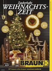 Weihnachten im BRAUN Möbel-Center Prospekt in Oberkirch Aktueller BRAUN Möbel-Center Prospekt mit Weihnachten, "Zauberhafte Weihnachtszeit", Seite 1