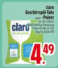 Geschirrspül-Tabs Angebote von claro bei EDEKA Ravensburg für 4,49 €