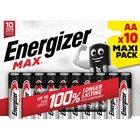 Lot de 10 piles Energizer Max AA/LR6 - ENERGIZER - Carrefour Market à Quimper Lot de 10 piles Energizer Max AA/LR6 - ENERGIZER en promo chez Carrefour Market Quimper à 6,99 €