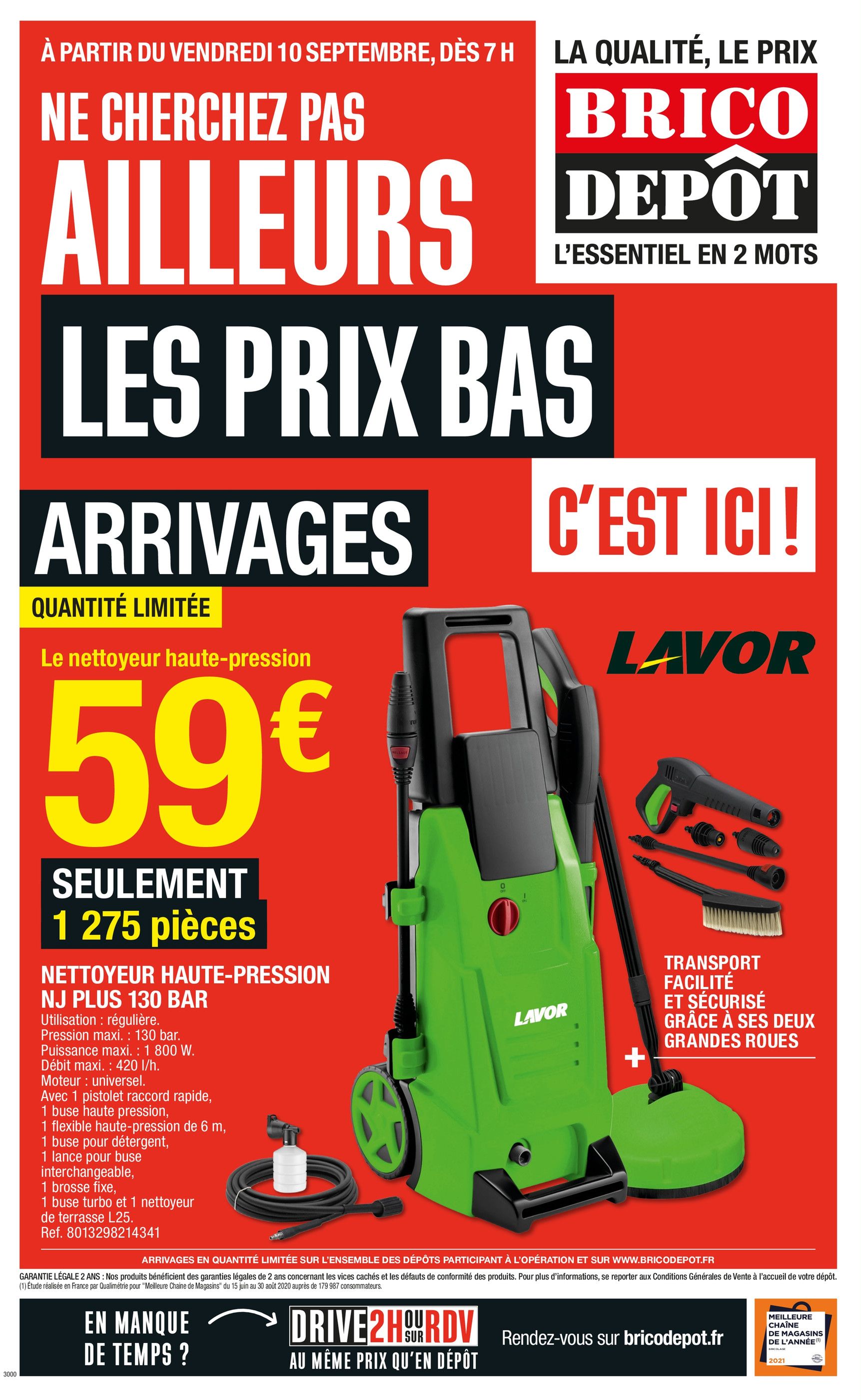 Catalogue Brico Dépôt à Saint-Denis, avec 12 pages Prospectus Brico Dépôt à Saint-Denis, "Ne cherchez pas ailleurs, les prix bas c'est ici !", 12 pages, 10/09/2021 - 24/09/2021