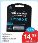 Hydro5 Rasierklingen von Wilkinson für 14,99 € bei budni im Angebot Hydro5 Rasierklingen von Wilkinson im aktuellen budni Prospekt