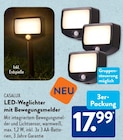 LED-Weglichter mit Bewegungsmelder von CASALUX im aktuellen ALDI SÜD Prospekt für 17,99 €