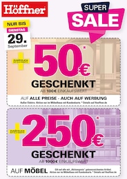 Höffner Prospekt für Berlin mit 1 Seite Höffner Prospekt "SUPER SALE" für Berlin, 1 Seite, 23.09.2026 - 29.09.2026