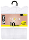Lot de 10 paires de mi-chaussettes de sport homme ou femme - DIM en promo chez Hyper U Créteil à 13,90 €