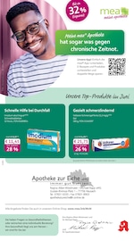 mea - meine apotheke Apotheken Prospekt der aktuellen Woche mit 4 Seiten, gültig von 01.06.2026 bis 30.06.2026, in Hornberg und Umgebung Aktueller mea - meine apotheke Apotheken Prospekt in Hornberg und Umgebung, "Unsere Juni-Angebote" mit 4 Seiten, 01.06.2026 - 30.06.2026
