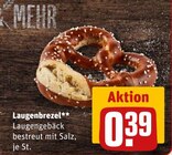 Laugenbrezel im Angebot bei REWE in Sankt Augustin Laugenbrezel Angebote bei REWE Sankt Augustin für 0,39 €