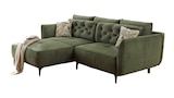 Ecksofa Veloursbezug grün 251 x 186 cm - SALO bei Die Möbelfundgrube im Prospekt "" für 799,99 €