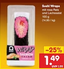 Sushi Wraps für 1,49 € bei Netto Marken-Discount im Angebot Sushi Wraps im aktuellen Netto Marken-Discount Prospekt