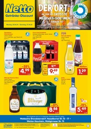 Netto Marken-Discount Prospekt für Heinrichsegen: "DER ORT, AN DEM DAS GRÖSSTE MEHRWEG-SORTIMENT ZUHAUSE IST.", 2 Seiten, 22.04.2024 - 27.04.2024