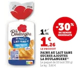 Pains au lait sans sucres ajoutés - La Boulangère - U Express Pains au lait sans sucres ajoutés - La Boulangère à 1,26 € dans le catalogue U Express