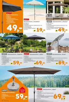 Sonnenschirm im Globus-Baumarkt Prospekt "Immer eine Idee besser" mit 28 Seiten (Ulm)