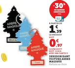 Désodorisant voiture - Arbre Magique en promo à 0,97 € chez Hyper U Désodorisant voiture - Arbre Magique dans le catalogue Hyper U