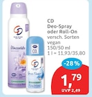 Deo-Spray oder Roll-On von CD für 1,79 € bei budni im Angebot Deo-Spray oder Roll-On von CD im aktuellen budni Prospekt
