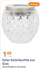 Solar Solarleuchte aus Glas im Angebot bei Action in Gelsenkirchen Solar Solarleuchte aus Glas Angebote bei Action Gelsenkirchen für 1,49 €