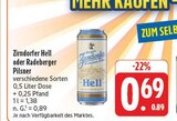 Hell im Angebot bei EDEKA in Coburg Hell Angebote von Zindorfer bei EDEKA Coburg für 0,69 €