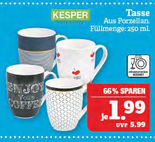 Tasse Angebote von Kesper bei Marktkauf Schwabach für 1,99 €