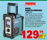 AKKU-BAUSTELLENRADIO Angebote von Makita bei Marktkauf Esslingen für 129,99 €