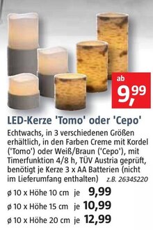 LED-Kerze 'Tomo' oder 'Cepo' bei BAUHAUS in Cottbus LED-Kerze 'Tomo' oder 'Cepo' im Angebot bei BAUHAUS Cottbus