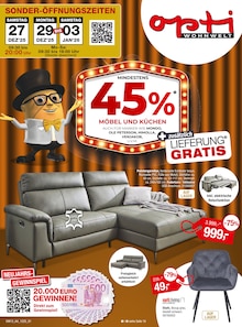Opti-Wohnwelt Prospekt Möbel und Küchen Spartage mit 28 Seiten