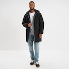 Parka déperlante doublée à capuche noir homme - La Halle à Montreuil Parka déperlante doublée à capuche noir homme en promo chez La Halle Montreuil à 34,99 €