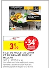 Filet de poulet au curry et son riz basmati surgelé - MADERN - Intermarché Express Filet de poulet au curry et son riz basmati surgelé - MADERN à 3,29 € dans le catalogue Intermarché Express