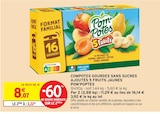 Compotes Gourdes Sans Sucres Ajoutés 5 Fruits Jaunes - Pom'Potes dans le catalogue Intermarché Super