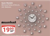 Quarz-Wanduhr im Angebot bei GLOBUS in Völklingen Quarz-Wanduhr Angebote von manufact bei GLOBUS Völklingen für 19,99 €