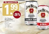 & Cola Zero Angebote von Jim Beam bei WEZ Lübbecke für 1,99 €