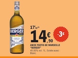 Anise pastis de marseille - BERGER - E.Leclerc à Levallois-Perret Anise pastis de marseille - BERGER en promo chez E.Leclerc Levallois-Perret à 14,90 €