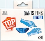 Gants fins nitrile anti allergène x30 - TOP BUDGET dans le catalogue Intermarché Super