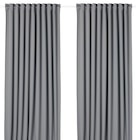 2 Gardinenschals (verdunk.) grau/mit Gardinenband 145x250 cm Angebote von MAJGULL bei IKEA Leverkusen für 39,99 €