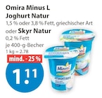 Joghurt Natur 1,5 % Fett von Omira Minus L im aktuellen V-Markt Prospekt für 1,11 €