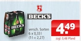 Beck's im Angebot bei Getränke Oase in Kamen Beck's Angebote bei Getränke Oase Kamen für 4,49 €