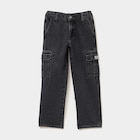 Promo Jeans cargo 6 poches coton denim noir garçon à 19,99 € dans le catalogue La Halle à Malauzat